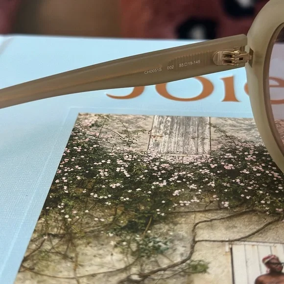 Chloe Beige Oval Sunglasses - Picture 5 of 6